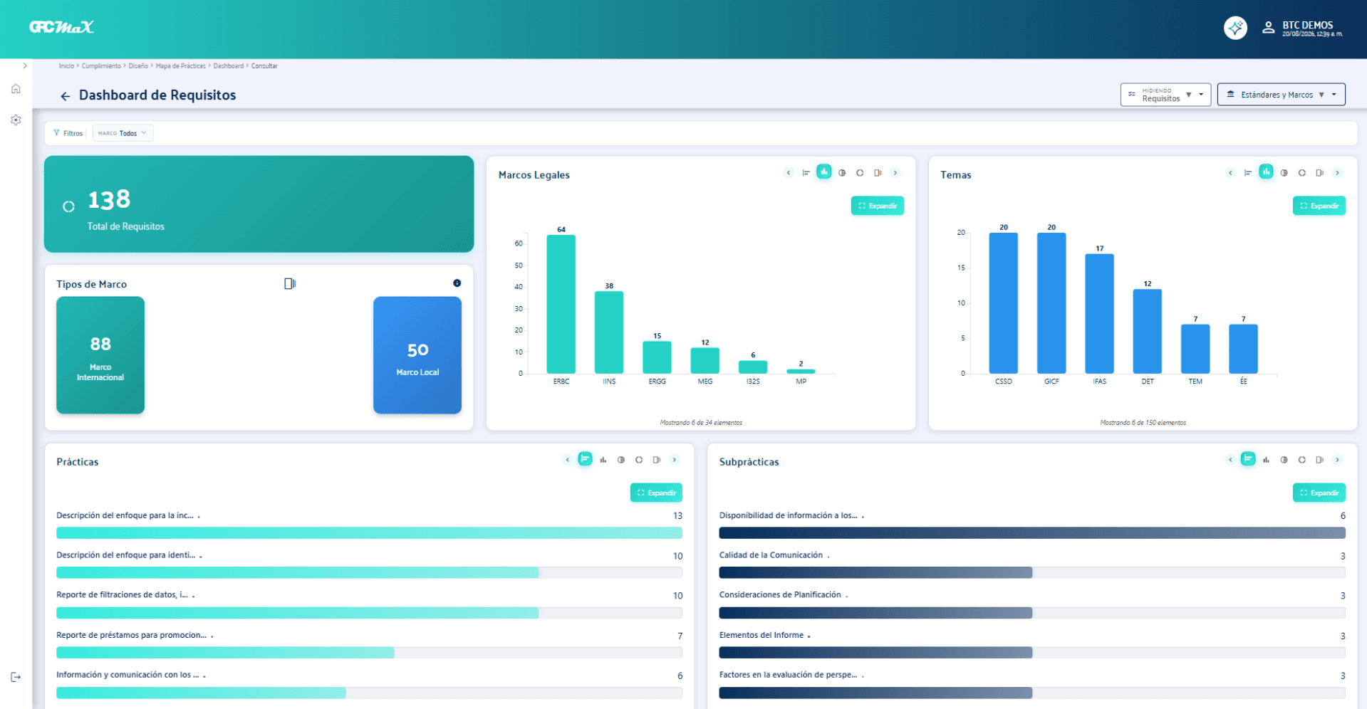 Vista de la suite de cumplimiento GRCMax 1